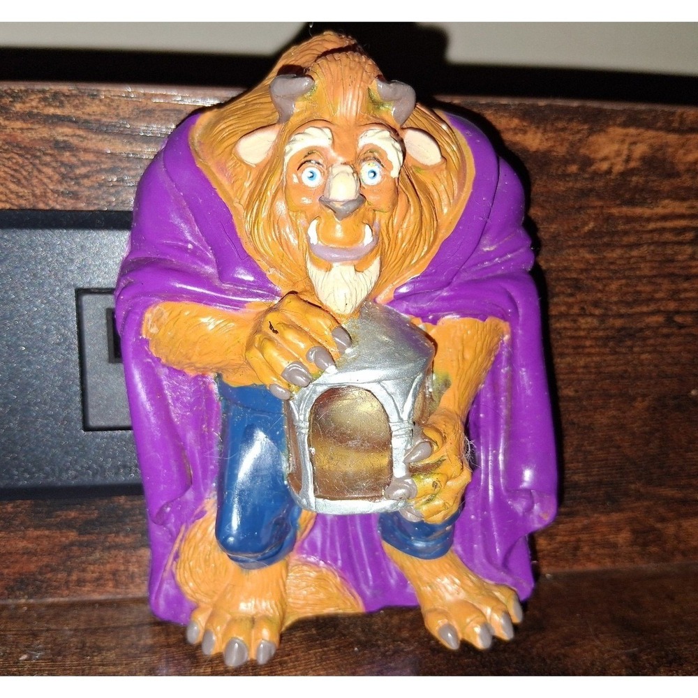 Vintage 90s Disney Beauty and the Beast Beast Night Light 4" Tested Working